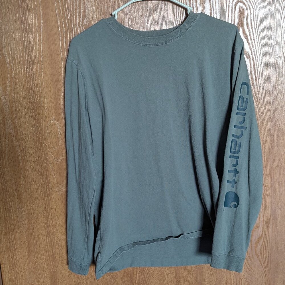 Carhartt Green/gray Two-tone Long Sleeve Shirt, M